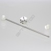 Megabell Acrílico Dado Branco Piercing Orelha Haste Aço Cirurgico 316L 